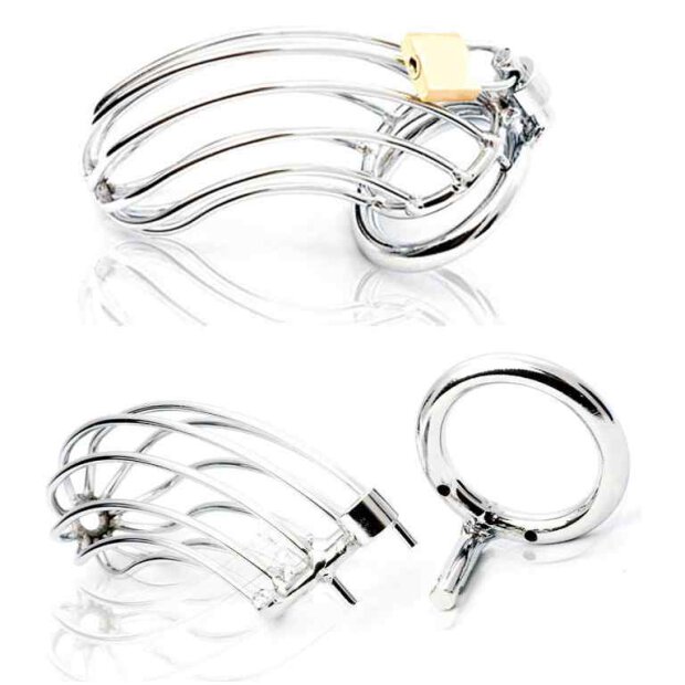 Male Chastity Device - Bird Cage - Stainless Steel