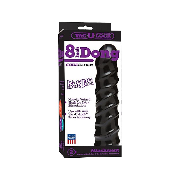 Vac-U-Lock CodeBlack Raging Hard-Ons Dong 8.00 inch