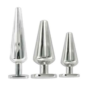 Stainless Steel Butt Plug - Medium 76 mm. long x 38 mm.