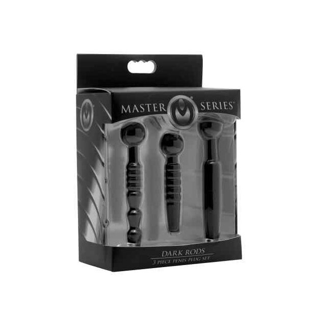 Master Series Dark Rods 3 Piece Silicone Penis Plug Set