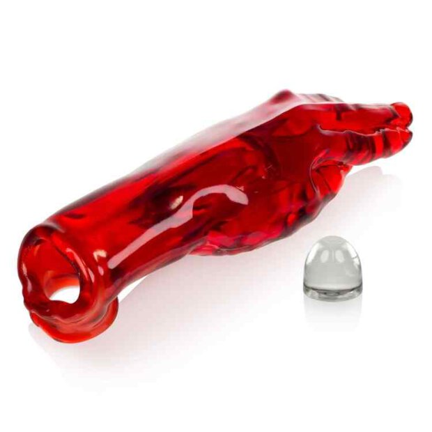 Oxballs Hand-Job Cock Sheath Clear Red