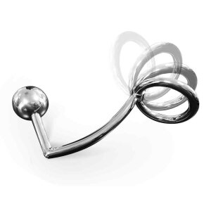 Anal Intruder Flexible Cock Ring 50 mm. With Screw-Off Ba