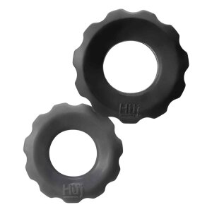 Hünkyjunk COG Ring 2-Size-Pack - Black Tar + Stone