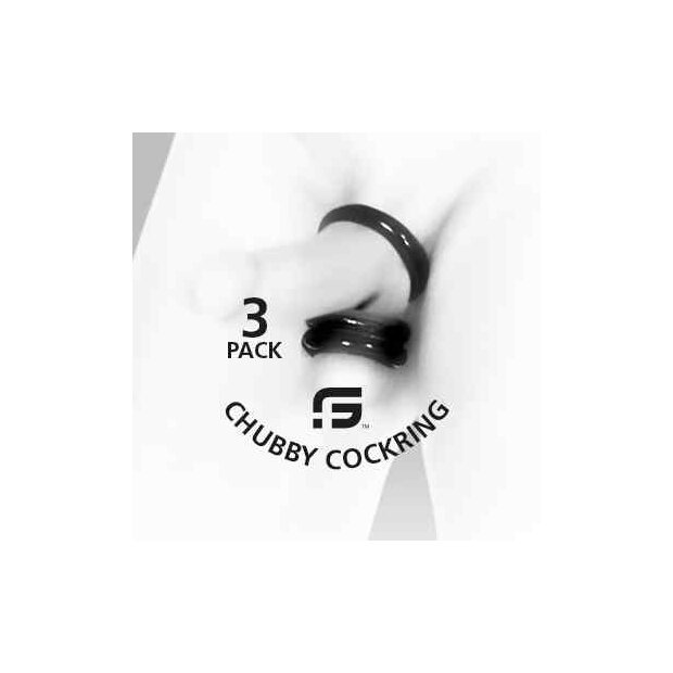 Sport Fucker Chubby Rubber Cockring 3-Pack - Ice Blue