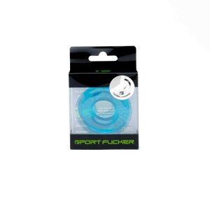 Sport Fucker Chubby Rubber Cockring - Clear Blue