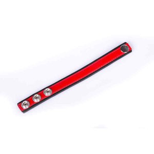 Rainbow Leather Cock Strap Black & Red