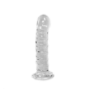 Glass Dildo Clear Penis Swirl