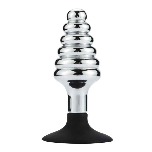 Ribbed Anal Plug With Suction Cup