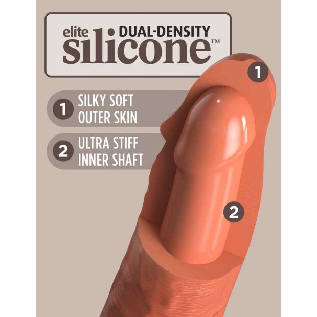 King Cock Elite Dual Density Silicone Cock Tan 18 cm