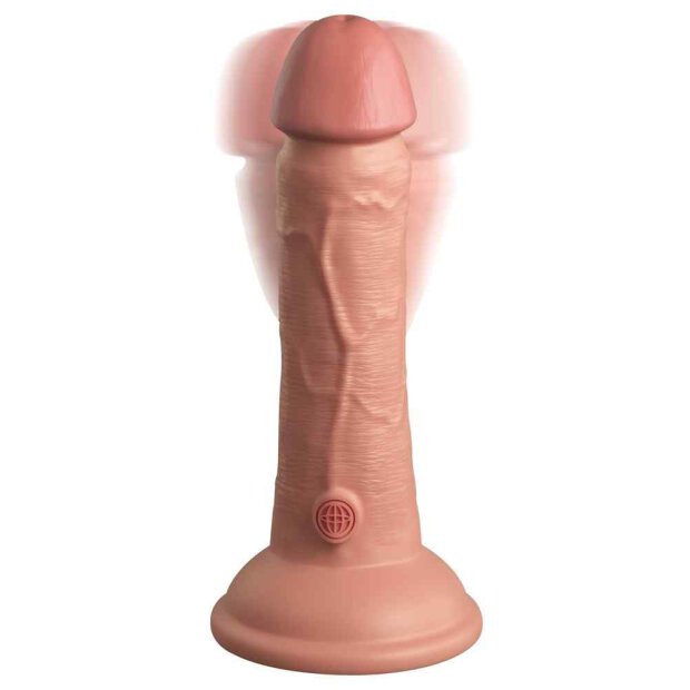 King Cock Elite 6“ Vibrating + Dual Density Silicone Cock Light