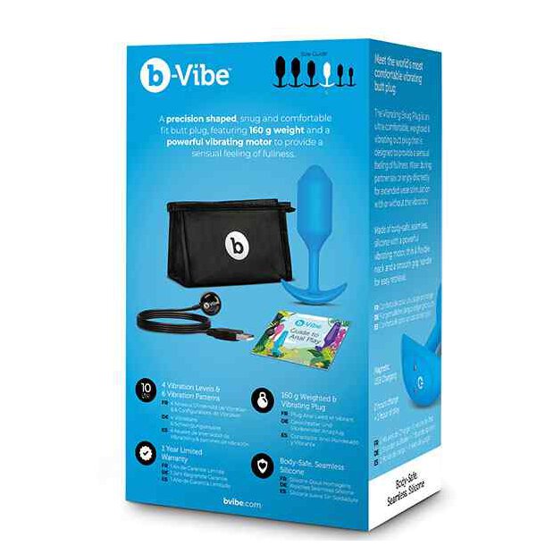 B-Vibe Vibrating Snug Plug 3 (L) Blue