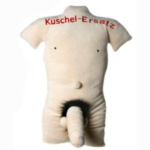 Plush pillow "Kuschel-Ersatz" male body with...
