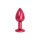 Aluminium Buttplug Red with Clear Gem