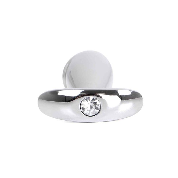 Steel Handle Buttplug Penis with Clear Gem