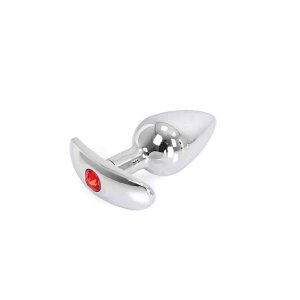 Aluminium Handle Buttplug Red Gem