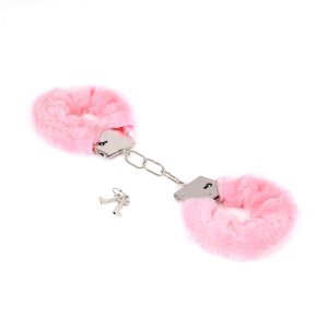 Budget Thin-Metal Pink Plush Handcuffs
