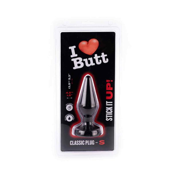 I Love Butt - Classic Plug S Black 4,5 cm
