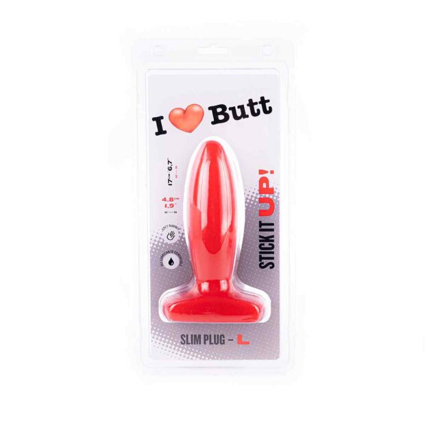 I Love Butt - Slim Plug L Red 4,5 cm