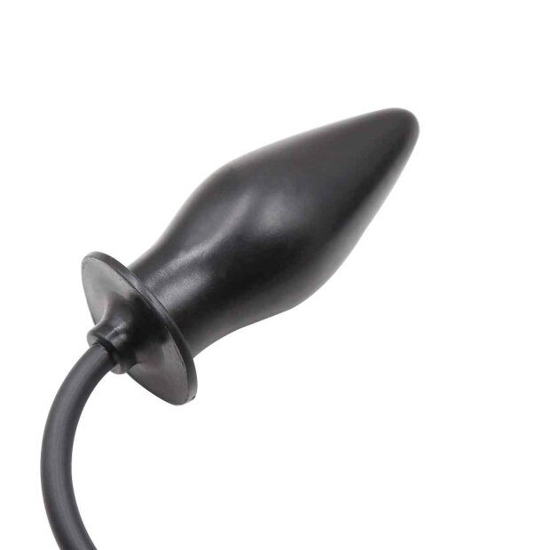 Inflated Anal Spade Plug Black