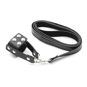 Cock Ring with Leather Leash