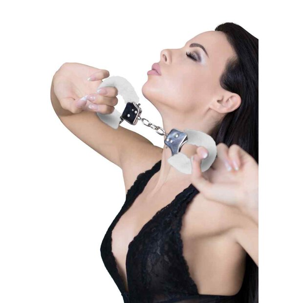 Pleasure Handcuffs Furry - White