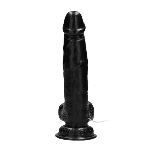 Vibrating Realistic Cock - 8" - With Scrotum - Black