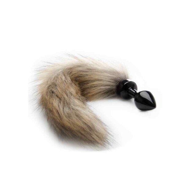 Fox Tail Buttplug - Black 3 cm