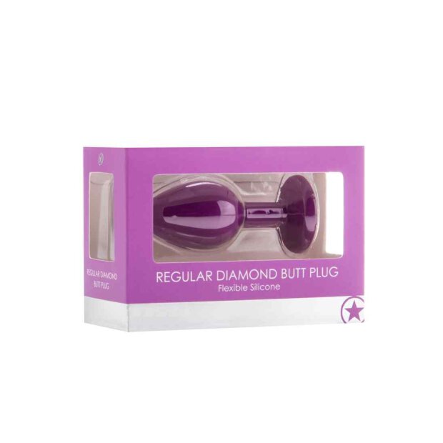 Regular Diamond Butt Plug - Purple