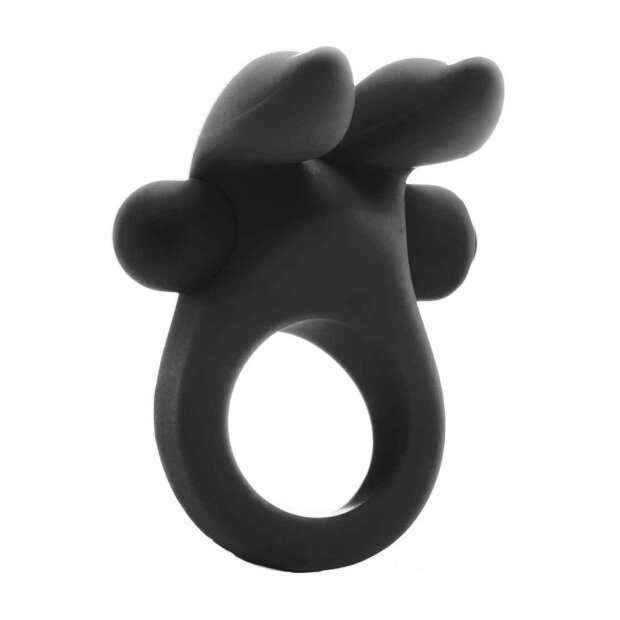 Bunny Cockring with Stimulating Ears- Black