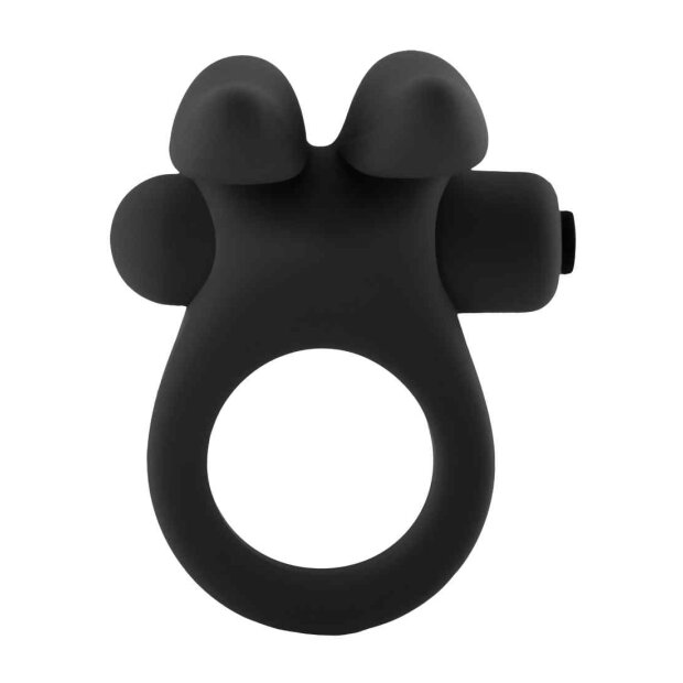 Bunny Cockring with Stimulating Ears Black