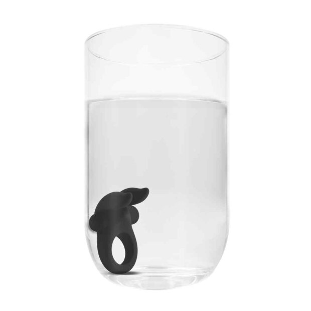 Bunny Cockring with Stimulating Ears Black