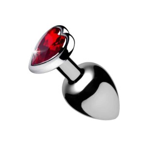 Red Heart Gem Anal Plug Medium Red