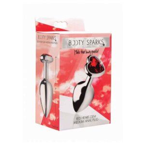 Booty Sparks Red Heart Gem Anal Plug Medium Red 3,3 cm