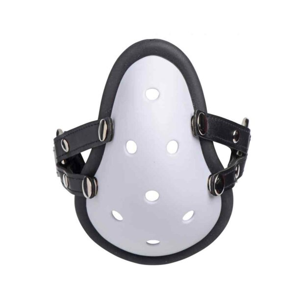 Musk Athletic Cup Muzzle with Removable Straps White