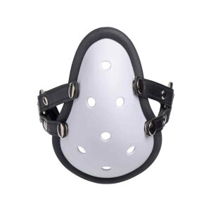 Musk Athletic Cup Muzzle with Removable Straps White