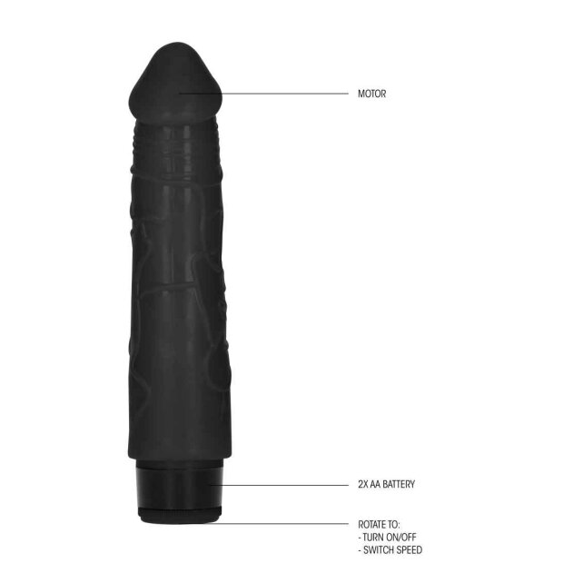 8 Inch Thick Realistic Dildo Vibe Black
