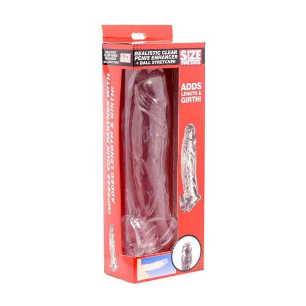 Realistic Clear Penis Enhancer and Ball Stretcher Transparent