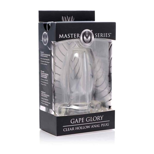 Gape Glory Clear Hollow Anal Plug Transparent