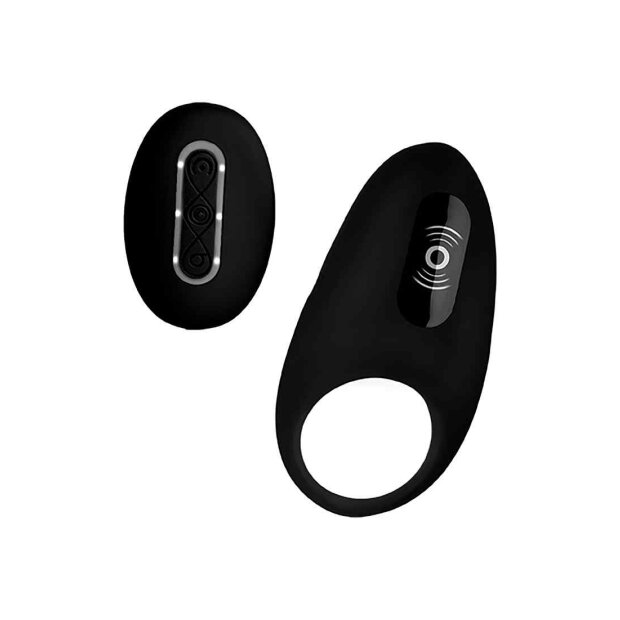 Under Control Vibrating Cock Ring with Remote Control Black