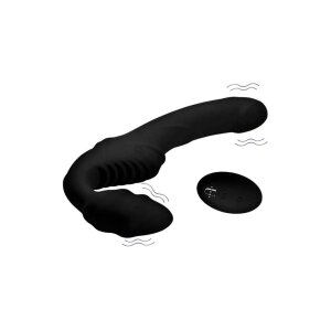 Pro Rider 9X Vibrating Silicone Strapless Strap On with...