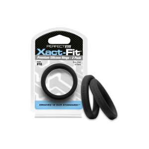 #16 Xact-Fit Cockring 2-Pack Black