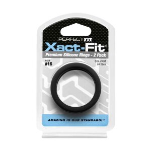#16 Xact-Fit Cockring 2-Pack Black