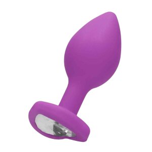Diamond Heart Butt Plug Regular Purple