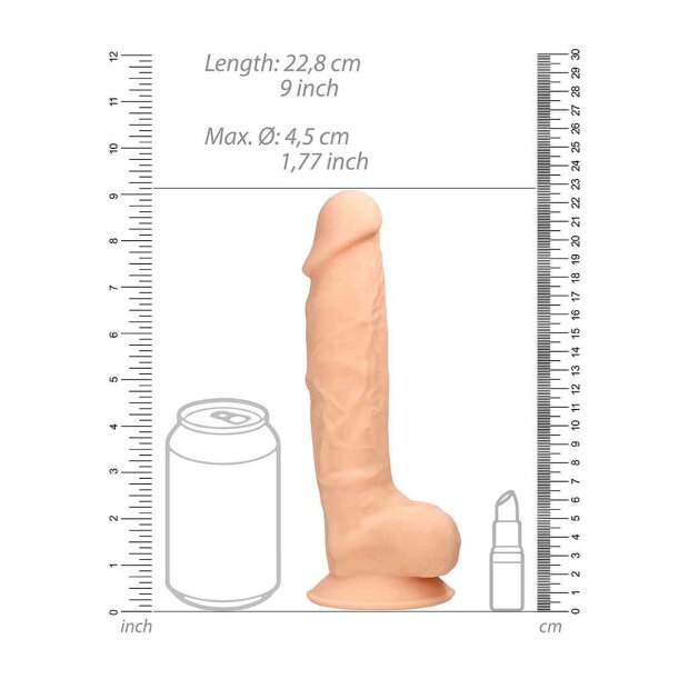 Silicone Dildo With Balls Flesh 23 cm