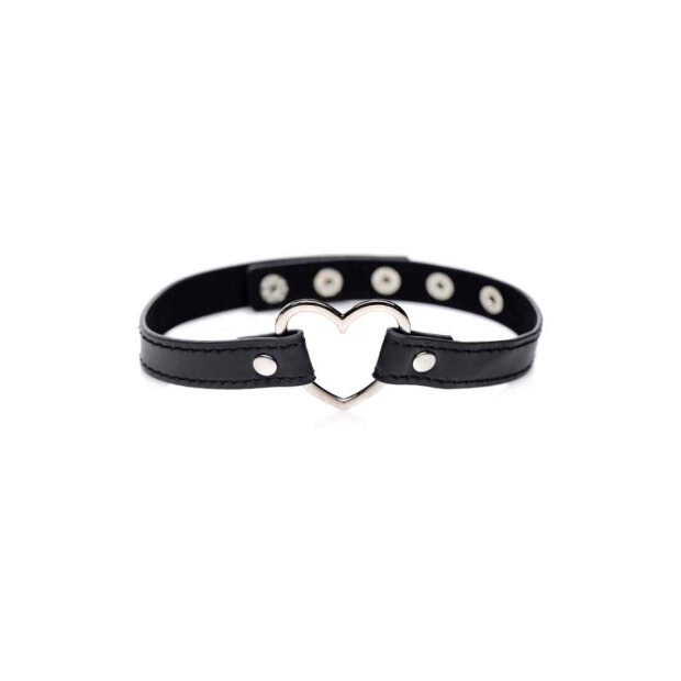 Dark Heart Chrome Heart Black Choker - Black