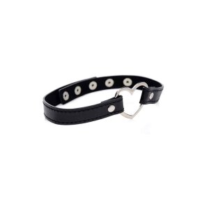 Dark Heart Chrome Heart Black Choker - Black