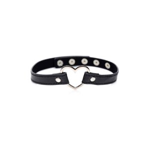 Dark Heart Chrome Heart Black Choker - Black