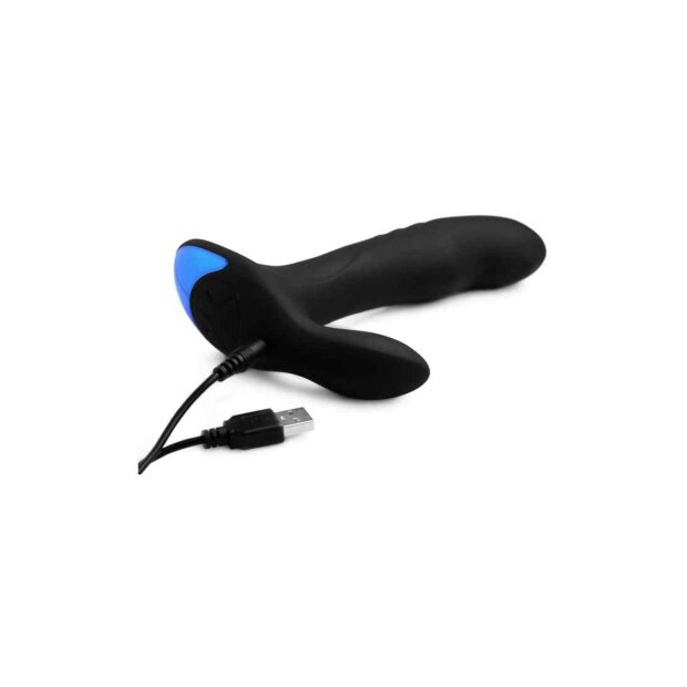 Alpha-Pro 17X P-TRIGASM 3-in-1 Silicone Prostate Stimulator - Black