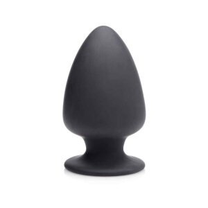Squeezable Medium Anal Plug - Black 8,1 cm