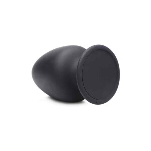 Squeezable Medium Anal Plug - Black 8,1 cm